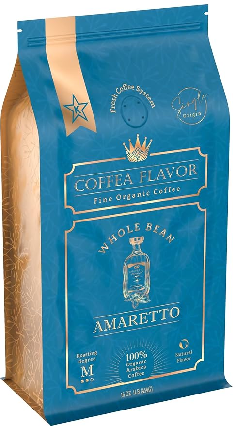 Amaretto Flavored Whole Bean Coffee ??100% Arabica, Single Origin, Medium Roast, Naturally Sweetened, Indulgent and Smooth ??Perfect for Cold Brew ??by Coffea Flavor