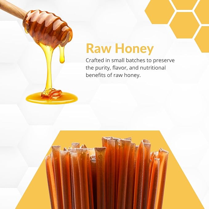 Sage Honey Straws, 25 Count - Raw Honey Sticks for Tea and Coffee - Perfect for Hot Beverages - Travel Healthy Snacks for Kids and Adults by Fantozzi, Made in USA