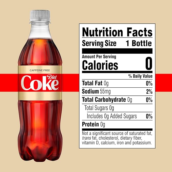 Caffeine Free Diet Coke, 16.9 fl oz, 6 Pack (Package May Vary)