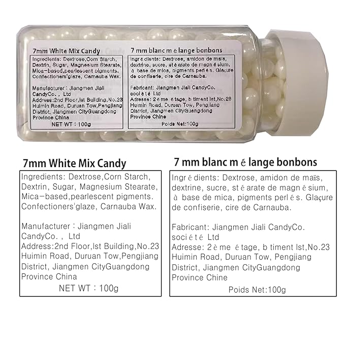 Sentovac 7mm White Pearl Sprinkles Edible Cake Decorating Sugar Candy Cookie Cake Cupcake Topper Ice Cream Baking Decorations Halloween Christmas Valentines Wedding Supplies