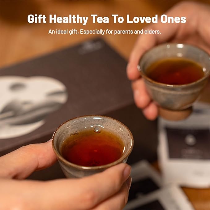 iTeaworld Chinese Dark Tea Sampler, Includes Aged Pu'erh, Liu Bao, Anhua, Hubei, 20 Packs with 20 Biodegradable Tea Bags,Perfect for Daily Relaxation, 3.5oz