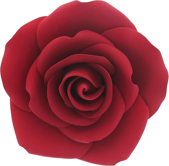 Global Sugar Art Rose Sugar Cake Flowers Jumbo 5 inch Deep Red, 1 Count by Chef Alan Tetreault