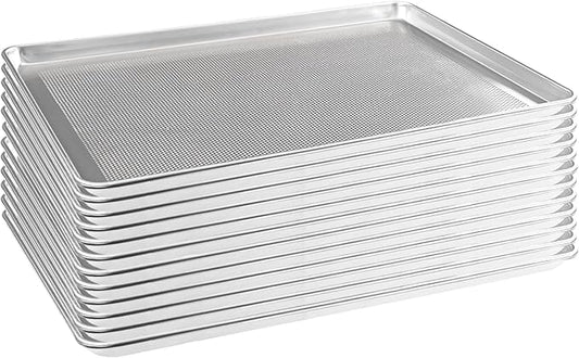 HARDURA Aluminum Perforated Baking Sheet Pan 18”L X 26”W X 1”H Cookie Sheet, 12Packs, For Oven in Bakery & Restaurant, Kitchen