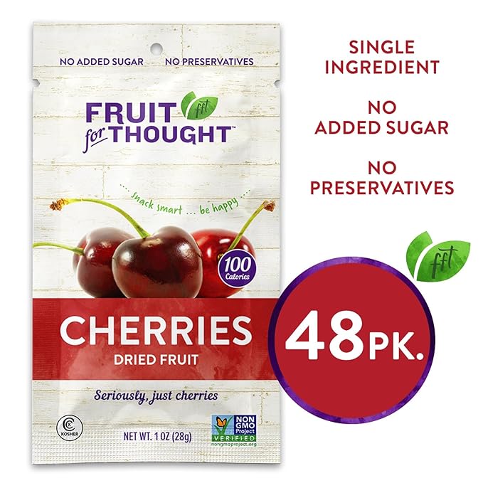 Fruit for Thought Dried Fruit (Dried Cherries, 1 Ounce (Pack of 48))