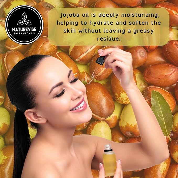 Naturevibe Botanicals Golden Jojoba Oil 32 oz ??100% Pure, Cold-Pressed Moisturizer for Skin & Hair | Antioxidant-Rich, Non-Greasy, Carrier Oil & Daily Hydration