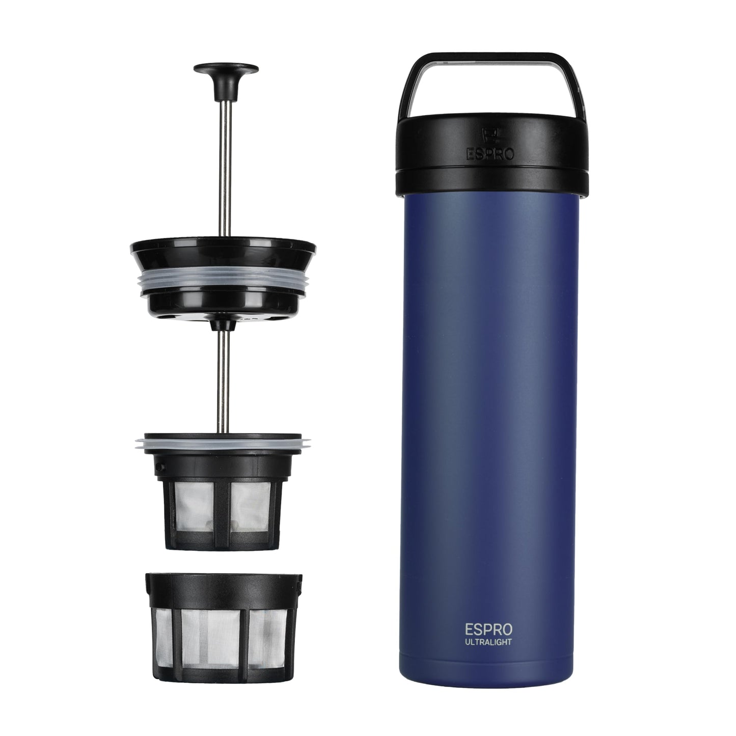 ESPRO Go P0 Ultralight French Press Coffee Maker for Travel, Vacuum Insulated Stainless Steel, 16