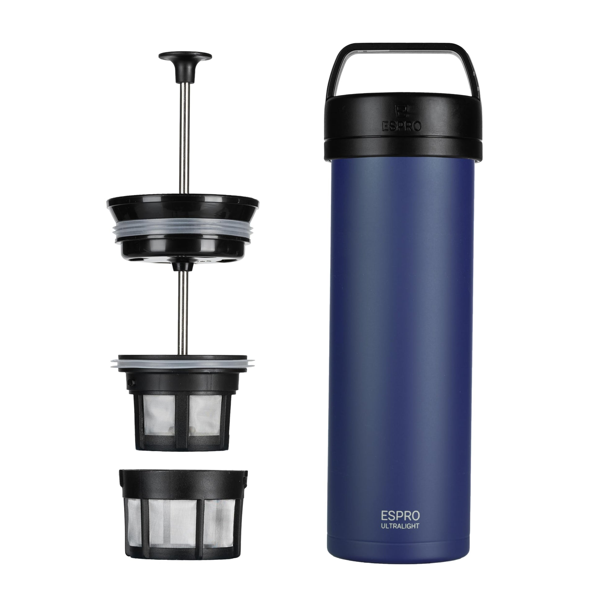 ESPRO Go P0 Ultralight French Press Coffee Maker for Travel, Vacuum Insulated Stainless Steel, 16