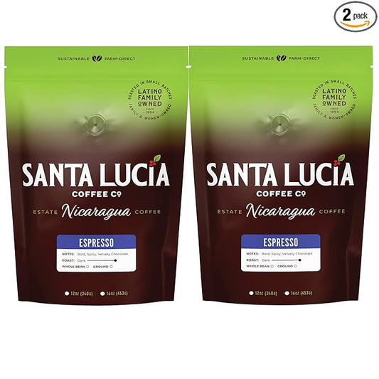 Specialty Volcanic Nicaraguan - Cafì±?Crema Espresso Roast Coffee, Intricate & Velvety, Low Acid, 91 Point, Small Batch Roasted, Farm Direct, 100% Single-Origin, Santa Lucia, Ground,Drip 2 lbs 2-16oz