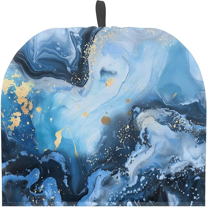 Blue Marble Tea Cozy Kitchen Kettle Dust Cover Washable Teapot Dust Cover Tea Kettle Cover for Tea Pot Decorative Kitchen竊뉰lue竊?"<div>
