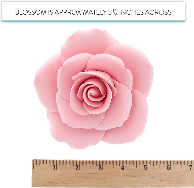 Global Sugar Art Rose Sugar Cake Flowers Jumbo Pink, 1 Count by Chef Alan Tetreault