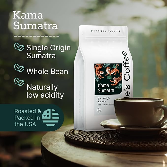 Couple?™s Coffee Whole Bean | Gives Back to Military Families | Single Origin Sumatra | Dark Roast | Made with 100% Arabica Beans | 12oz bag brews about 34 cups