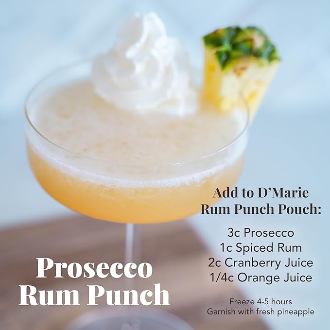 Frozen Cocktail Drink Mix - Each Bag Makes 10 Rum Punch Slushies - Drink Powder Pouches for Alcohol - All Natural Low Sugar Mixer, No Blender Needed, 3 Pack