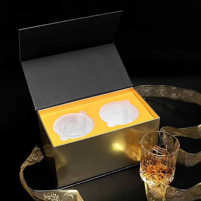 KANARS Old Fashioned Whiskey Glasses - 10 Oz Crystal Rocks Barware Set of 2 for Scotch, Bourbon, Rum, Liquor and Cocktail Drinks - Unique Whisky Gift for Men Dad