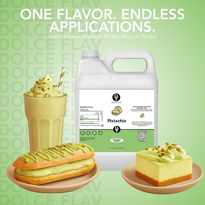 Dolce Flav Pistachio Flavoring ??32 oz. ??Premium Flavoring for Ice Cream, Desserts, Boba, Beverages & Baked Goods | Ideal for Restaurants, Bakeries & Coffee Shops
