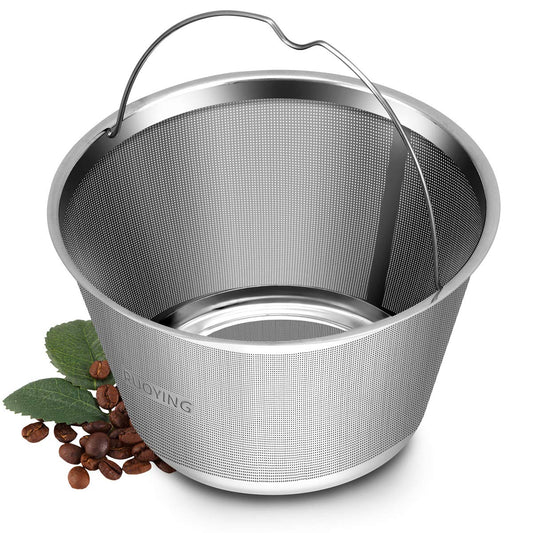 Reusable Stainless Steel Basket Coffee Filters, Fits Mr Coffee 4~5 Cup