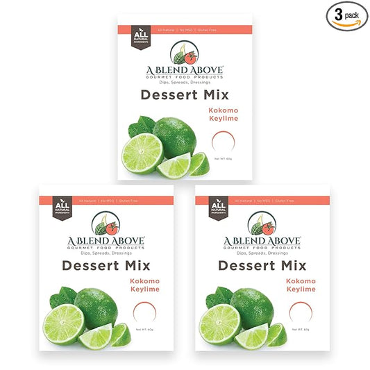 A Blend Above Kokomo Key Lime Pie Mix - No-Bake Desserts, All Natural, Vegan, Gluten Free, No MSG - Instant Dessert Mix, Fruit Dip, Bagel Topping, Frosting, Cheesecake Filling - Makes 16 Oz (Pack of 3)
