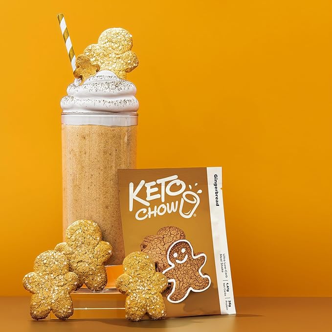 Keto Chow Gingerbread | Keto Meal Replacement Shake Powder | Nutritionally Complete | Low Carb | Delicious Easy Meal Substitute | Protein Rich You Choose The Fat | Single Meal Sample