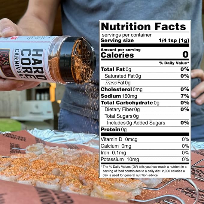 Hardcore Carnivore Cajun Seasoning (10.5 oz Shaker) Texas-Made, Authentic Blend for Gumbo, Red Beans and Rice, Jambalaya and More