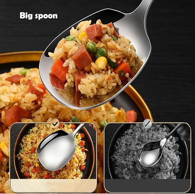 Large Serving Spoon, Premium 316L Stainless Steel Buffet Serving Spoon 9.5 Inch (1pack)