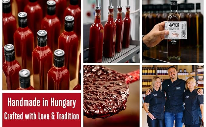 Mayer Hungarian Syrup 5-Flavor Variety Pack ??Award-Winning Artisan Fruit Syrups (Raspberry, Mango, Elderflower, Sour Cherry, Strawberry), All-Natural, No Artificial Additives, 5 × 16.9oz Bottles.