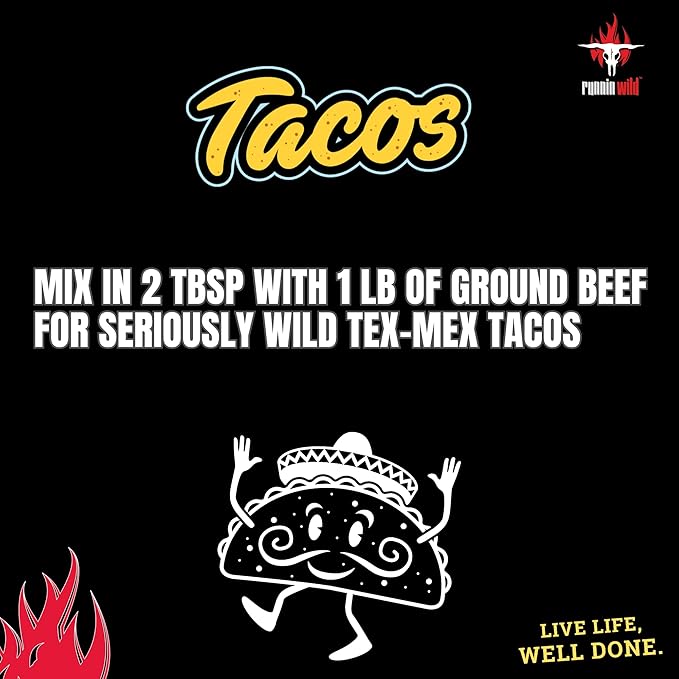 Gourmet Taco Seasoning Mix | Fajita Seasoning | Low Sodium | Mexican Seasoning Blend for Tacos, Fajitas, Carne Asada, Nachos, Chili, Enchiladas, and More! | Runnin' Wild Foods, 5.2 ounces