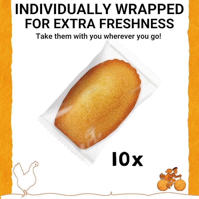 St Michel Traditional Madeleines French Sponge Cakes Made In France, Pack of 4 (250g each) Non-GMO. Total of 40 Individually Wrapped All Butter Traditional Madeleines Sponge Cakes