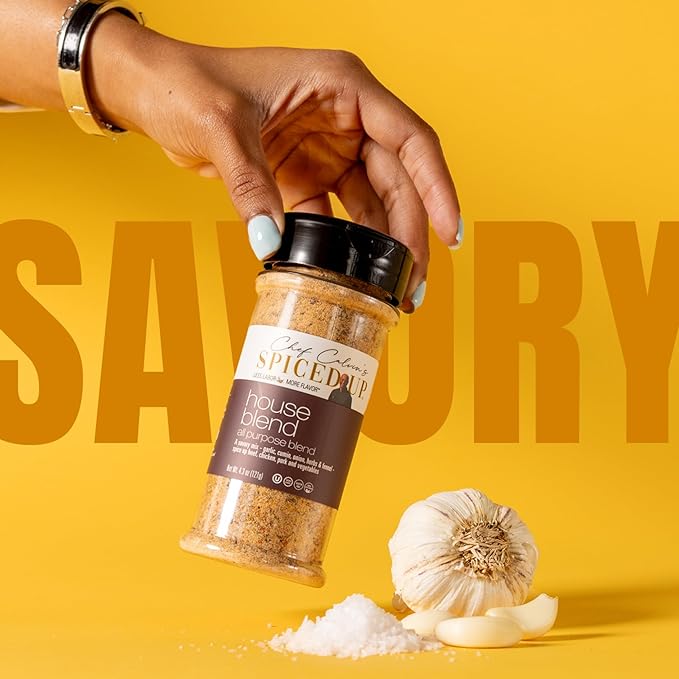 Spiced Up House Blend Seasoning ??All-Purpose Spice Mix for Cooking, Grilling & Roasting ??Vegan, Gluten-Free, Non-GMO, No Fillers ??Bold, Smoky, Savory Flavor ??5.9 oz