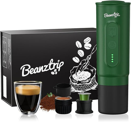 Portable Espresso Maker with Self-Heating, 2-in-1 Coffee Machine with Ground Coffee & NS Capsule, 7800mAh Espresso Machine for Travel, Outdoorlife, OfficeLife, BusinessTrip, Green