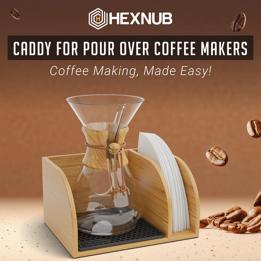 HEXNUB Pour Over Caddy for Chemex Bodum Cosori Coffee Makers Black