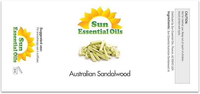 Sun Essential Oils ??8 oz Australian Sandalwood Essential Oil with Dropper for Diffuser, Skin, Aromatherapy Massage, Humidifier, Scent for Candle, Lotion & Soap Making at Home, Fragrance for Room