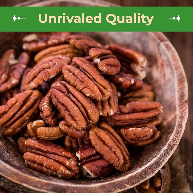 Sincerely Nuts - Raw Pecans (No Shell) | Three Lb. Bag | Shelled Whole Pecan | Delicious Healthy Snack Food | For Baking, Snacking and Dessert Treats | Gluten Free and Kosher | Fresh Resealable Bag