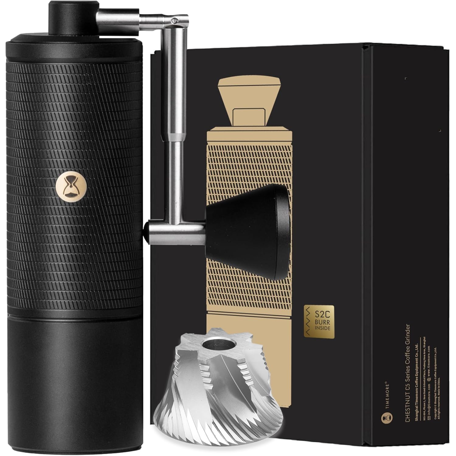 TIMEMORE C5 Pro Manual Coffee Grinder Capacity 30g with CNC Stainless Steel Conical Burr - Internal