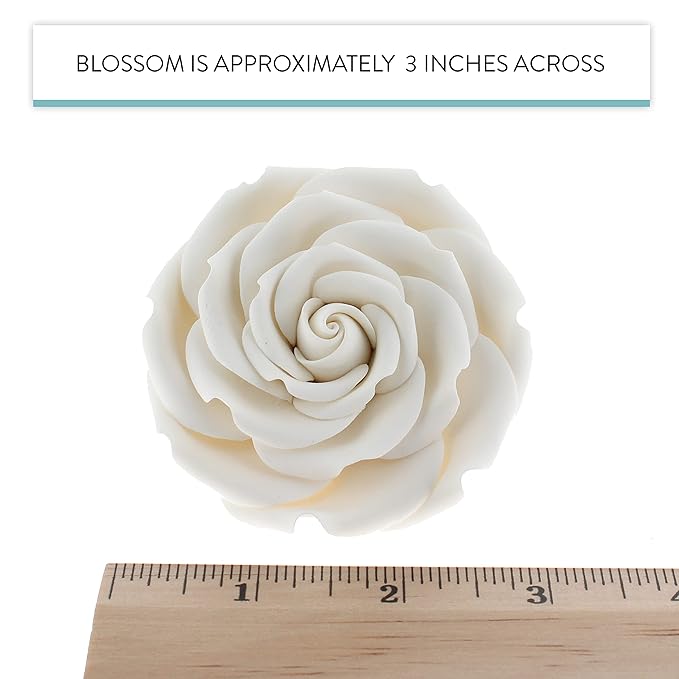 Global Sugar Art Rebecca Rose Sugar Cake Flowers, White 3 Inches, 3 Count by Chef Alan Tetreault
