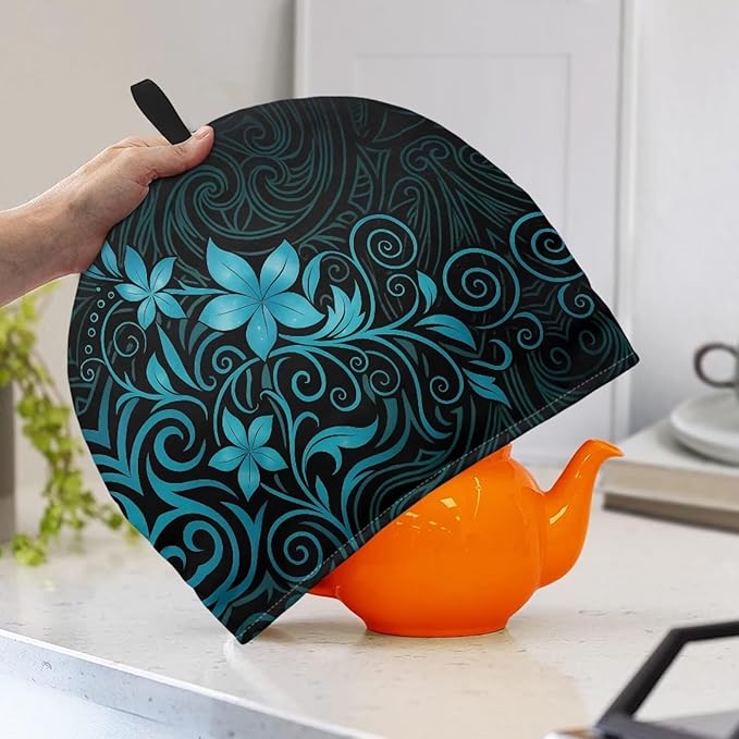 Polynesian Print Large Tea Cozy for Teapot Extra Thick Tea Pot Cover Home Kitchen Decoration Insulated Teapot Cozy Dust Kitchen Accessories for Home Daily
