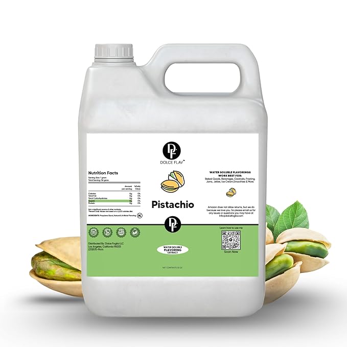Dolce Flav Pistachio Flavoring ??32 oz. ??Premium Flavoring for Ice Cream, Desserts, Boba, Beverages & Baked Goods | Ideal for Restaurants, Bakeries & Coffee Shops