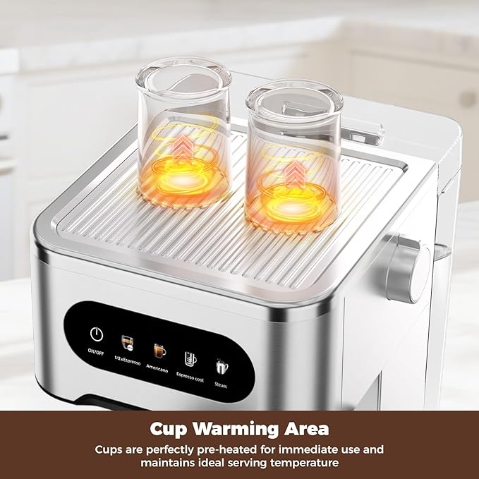 CHULUX Touchscreen Espresso Machine with Steam Wand, Cold Brew Espresso Coffee Maker for Cappucino, Americano