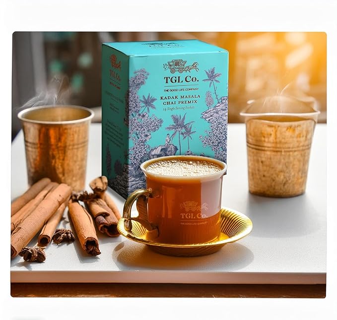 TGL Co. Kadak Masala Chai Instant Tea Premix – 14 Sachets | Bold Indian Spiced Chai Powder | Ready-to-Mix Hot Beverage