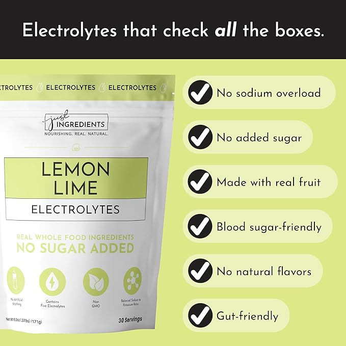 Lemon Lime Electrolytes ??30?‘Serving Hydration Drink Mix with Coconut Water, Sea Salt, and Trace Minerals ??Supports Energy, Recovery, and Electrolyte Balance*