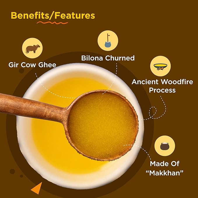 Ghee Butter Organic Grass Fed A2 Cow Ghee 3.3 fl oz (100 ml) | Gir Cow Bilona Desi Ghee | Non-GMO, Lactose-Free, Keto Friendly - Two Brothers Organic Farms A2 Desi Cow Ghee