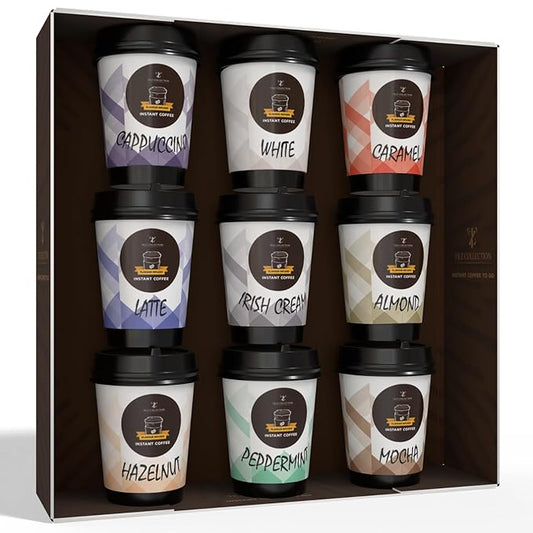 Coffee Gifts - Instant Coffee Gift Set For Men, 9 Flavoured, Coffee Lover Gifts |Coffee Gifts For Women, Men |Coffee Sampler Gift Set |Coffee Hamper Gifts |Gifts For Men & Women