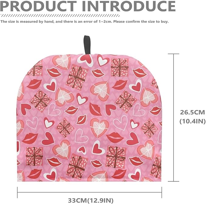 Hudotybom Heart Lips Tea Cozy for Teapot - Insulated Large Cover to Keep Warm - Machine Washable Coffee Pot Cloth Cover - Valentine's Day Decorations