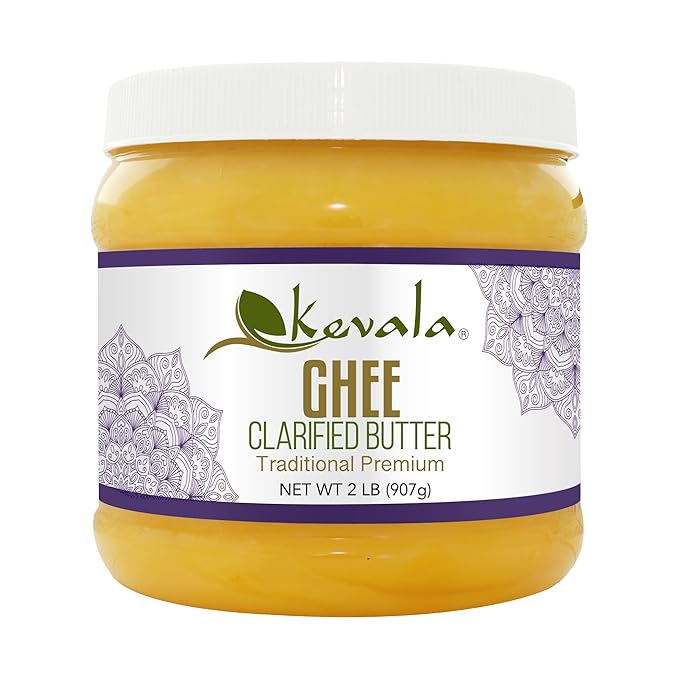 Kevala Ghee ??Ghee Butter ??Grass Fed ??Spreadable Butter ??Ghee Clarified Butter ??Butter Spread ??Lactose Free ??Gluten Free ??Casein Free ??2 lb ??907 gr