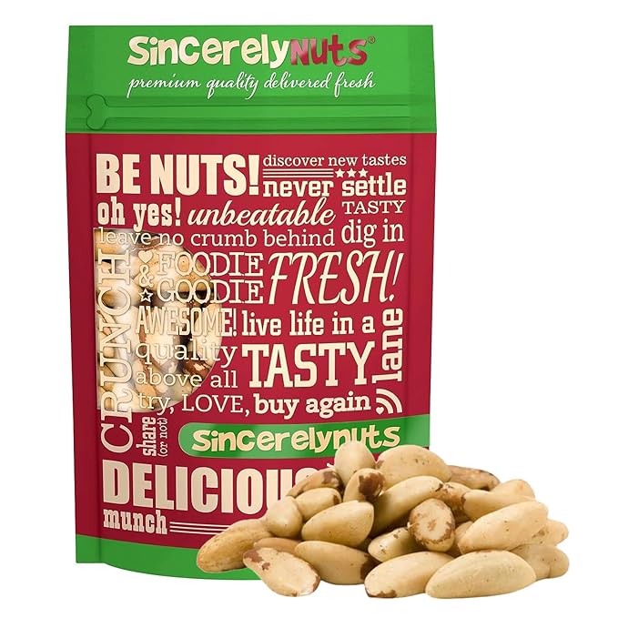 Sincerely Nuts Brazil Nuts Roasted and Unsalted - Five lbs. Bag | Premium Healthy Snack Food | Whole, Kosher, Vegan, Gluten Free | Gourmet Snack | Great Source of Protein, Vitamins & Minerals