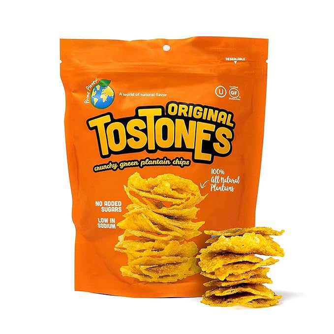 TOSTONES, Green Plantains, Re-Sealable Bag, Crunchy chips, Plantains, Palm Oil and Salt, 3.53 Oz per Unit, ORIGINAL, 1 Pack,
