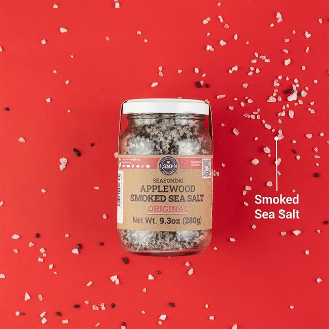 SMP Applewood Smoked Sea Salt 100% Natural Gourmet Finishing Salt, Cold Smoked for 10 Days, Rich &