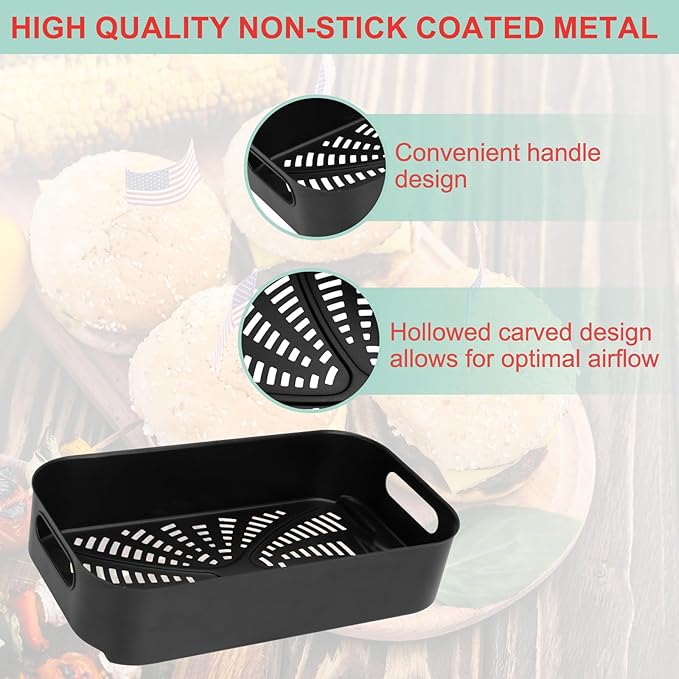 Air Fryer Basket & Paper Liner for Ninja FG551 Foodi Smart XL 6-in-1 Indoor Grill,Non-Stick Air Frying Combo Crisper Basket for Ninja Air Fryer Accessories Disposable Perforated Paper 100-Pack