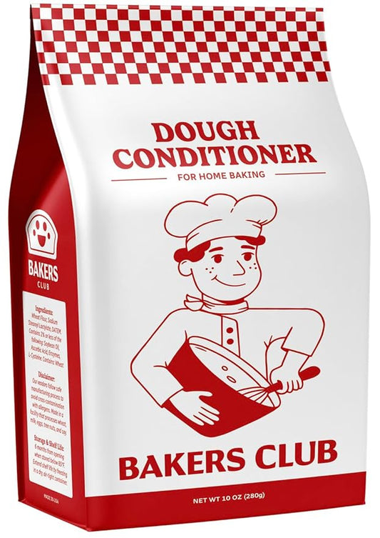 Bakers Club Artisan Dough Conditioner ??Bread Improver & Baking Enhancer for Better Texture, Volume & Shelf Life ??Sourdough, Pizza Crust, Bagels, Muffins, Cakes, Cookies & Pies Enhances Any Flour 10oz