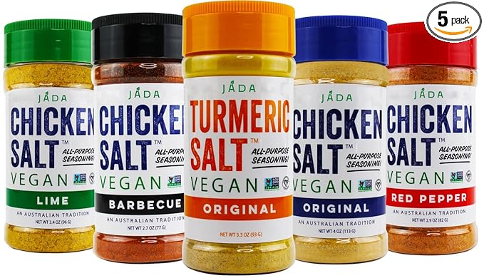 JADA Spices Chicken Salt Spice and Seasoning Set - Pack of 5 Seasonings - Vegan, Keto & Paleo Friendly - Perfect for Cooking, BBQ, Grilling, Rubs, Popcorn and more - Preservative & Additive Free