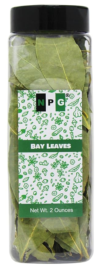 NPG Whole Bay Leaves 2 Oz, Dried Laurel Leaf, Aromatic Spice Herbs for Cooking Stew, Soup, Sauces, Seafood, Meat, and Vegetable Dishes