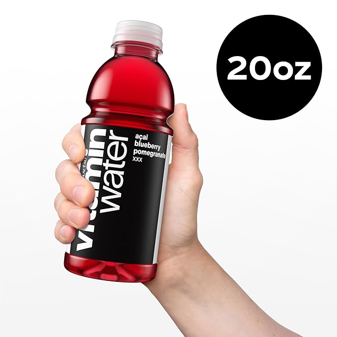 vitaminwater XXX A챌ai Blueberry Pomegranate Nutrient Enhanced Flavored Water Beverage, 20 fl oz Bottles, 12 Pack